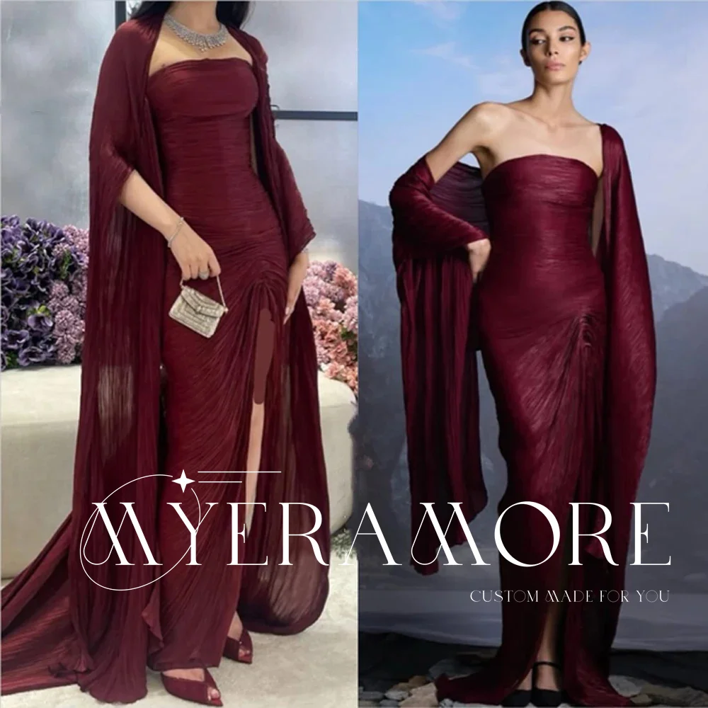 Elegant Evening Gown Side Slit Straight Strapless Prom Dresses with Shawl Pleated Formal for Wedding Cocktail Party Customized
Elegant Evening Gown Side Slit Straight Strapless Prom Dresses with Shawl Pleated Formal for Wedding Cocktail Party Customized
