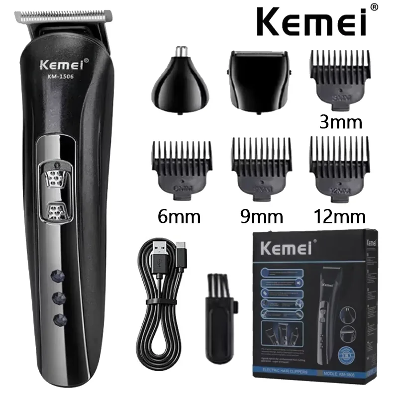 Kemei KM-1506 3 in 1 Electric Shaver USB Charging Hair trimmer Electric Rechargeable Nose Professional Shaving Machine
Kemei KM-1506 3 in 1 Electric Shaver USB Charging Hair trimmer Electric Rechargeable Nose Professional Shaving Machine