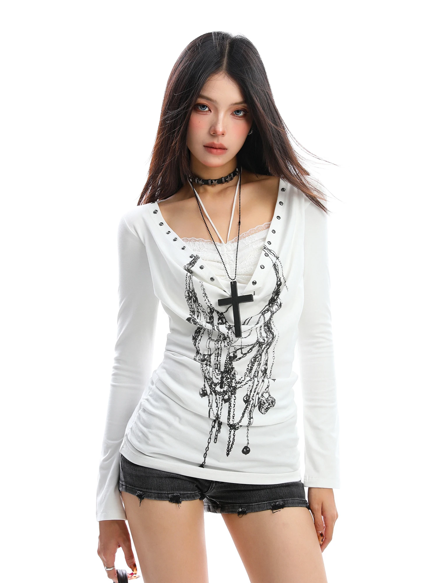 Long Sve Lace fiti Turtlene Women's T-irt Autumn Season Slim Fit Casual Wear Trendy Y2K Sle Biggold
Long Sve Lace fiti Turtlene Women's T-irt Autumn Season Slim Fit Casual Wear Trendy Y2K Sle Biggold