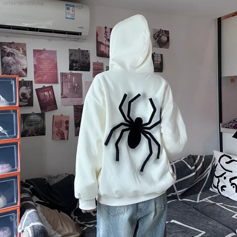 Y 2k Spider Print Zipper Cardigan Hoodie Men Women Winter Plush Plus Size Top Trendch 2023 Hooded Zip Up Coat Gothic Hippie Tops
Y 2k Spider Print Zipper Cardigan Hoodie Men Women Winter Plush Plus Size Top Trendch 2023 Hooded Zip Up Coat Gothic Hippie Tops