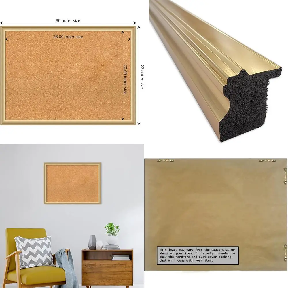 Gold-Framed 22x30 Cork Wall Board: Medium-Sized Office & Home Decor for Display and Organization
Gold-Framed 22x30 Cork Wall Board: Medium-Sized Office & Home Decor for Display and Organization