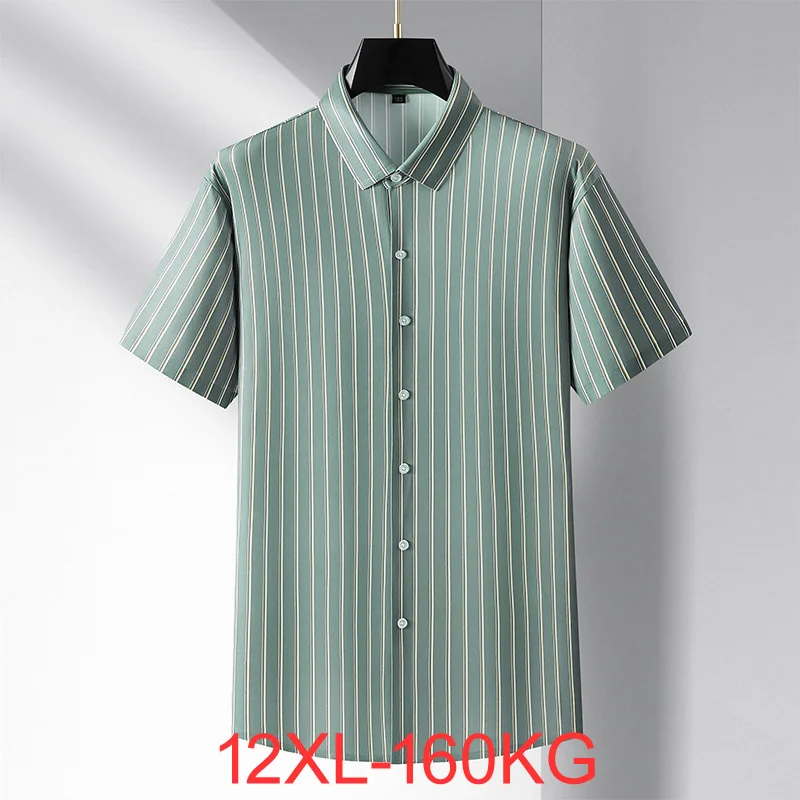 4XL 5XL 6XL 7XL 12xl Large Size Men's Business Casual Short Sleeved Shirt Blue Green Male Social Dress Striped Shirts Plus
4XL 5XL 6XL 7XL 12xl Large Size Men's Business Casual Short Sleeved Shirt Blue Green Male Social Dress Striped Shirts Plus