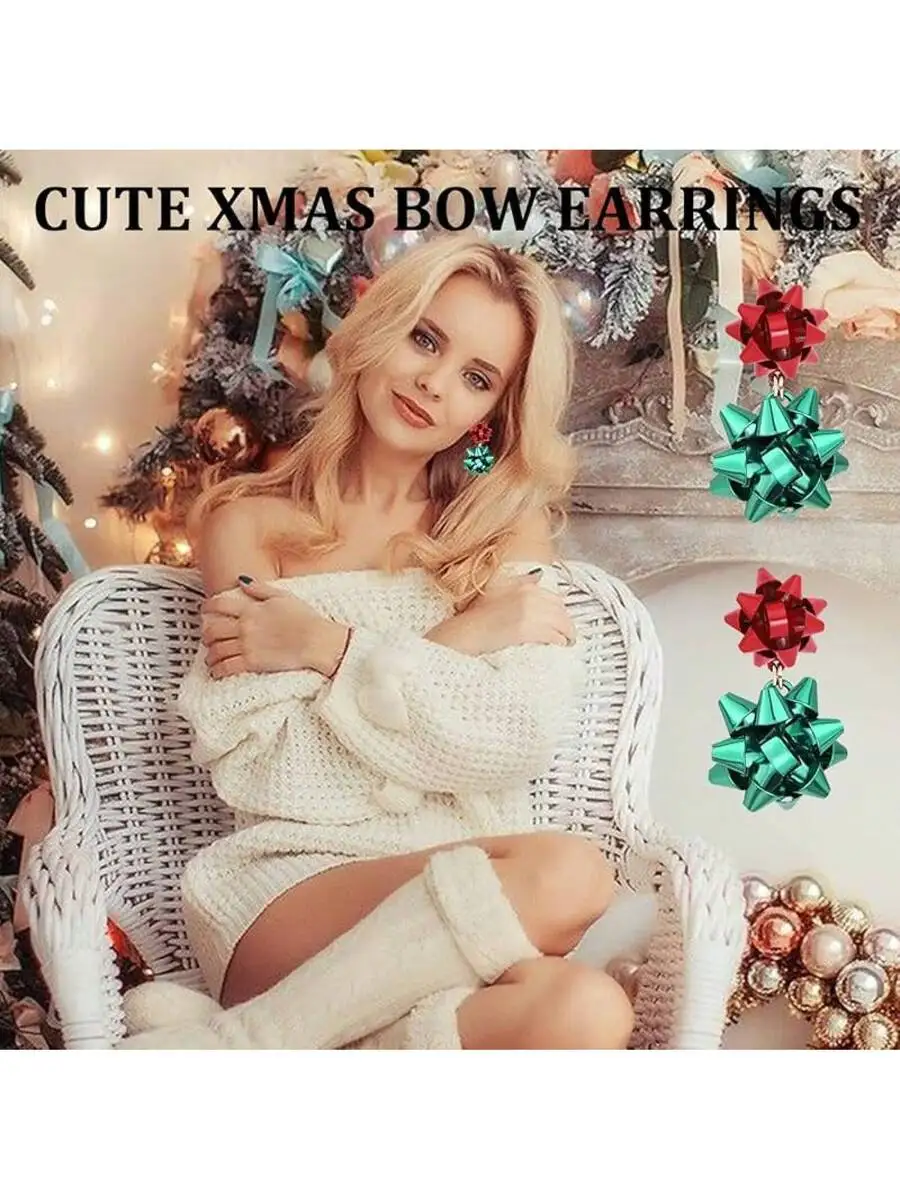 Festive Red Green Bow Drop Earrings For Women Holiday Christmas Jewelry
Festive Red Green Bow Drop Earrings For Women Holiday Christmas Jewelry