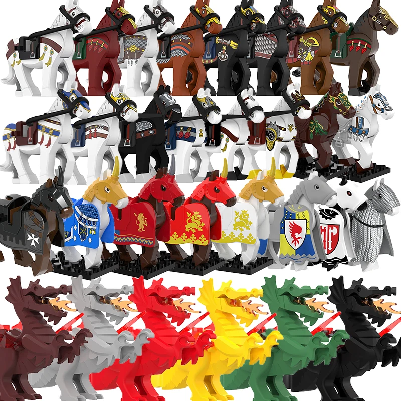 MOC Medieval Military Horse Building Block Castle War Knights Mounts Dragon Forest Wolf Figure Accessories Toys Gfit For Kid F13
MOC Medieval Military Horse Building Block Castle War Knights Mounts Dragon Forest Wolf Figure Accessories Toys Gfit For Kid F13