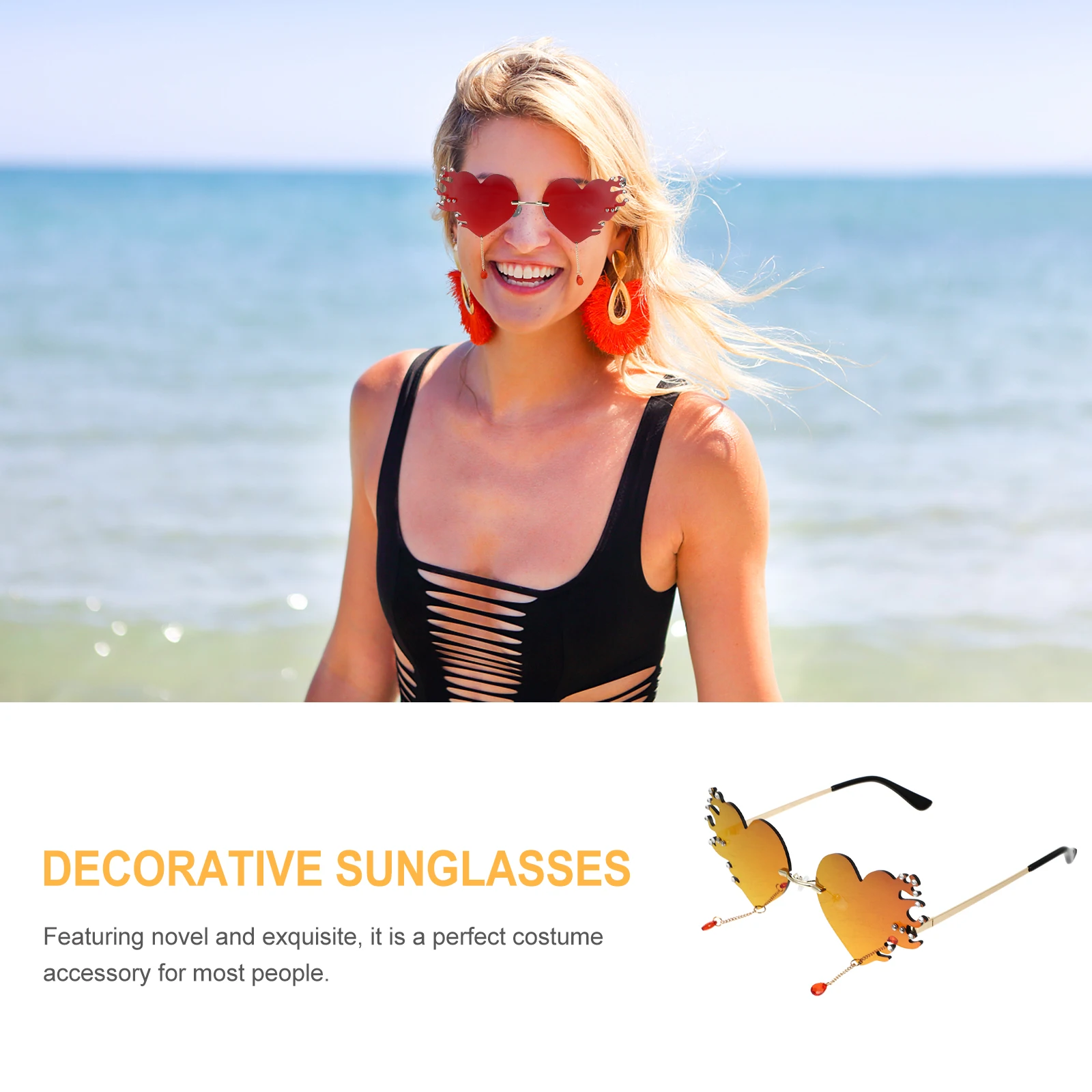 Love Flame Sunglasses Heart Decorative Eyeglasses Fashion Square Frame UV Glasses Lightweight Compact Size Perfect Accessory
Love Flame Sunglasses Heart Decorative Eyeglasses Fashion Square Frame UV Glasses Lightweight Compact Size Perfect Accessory