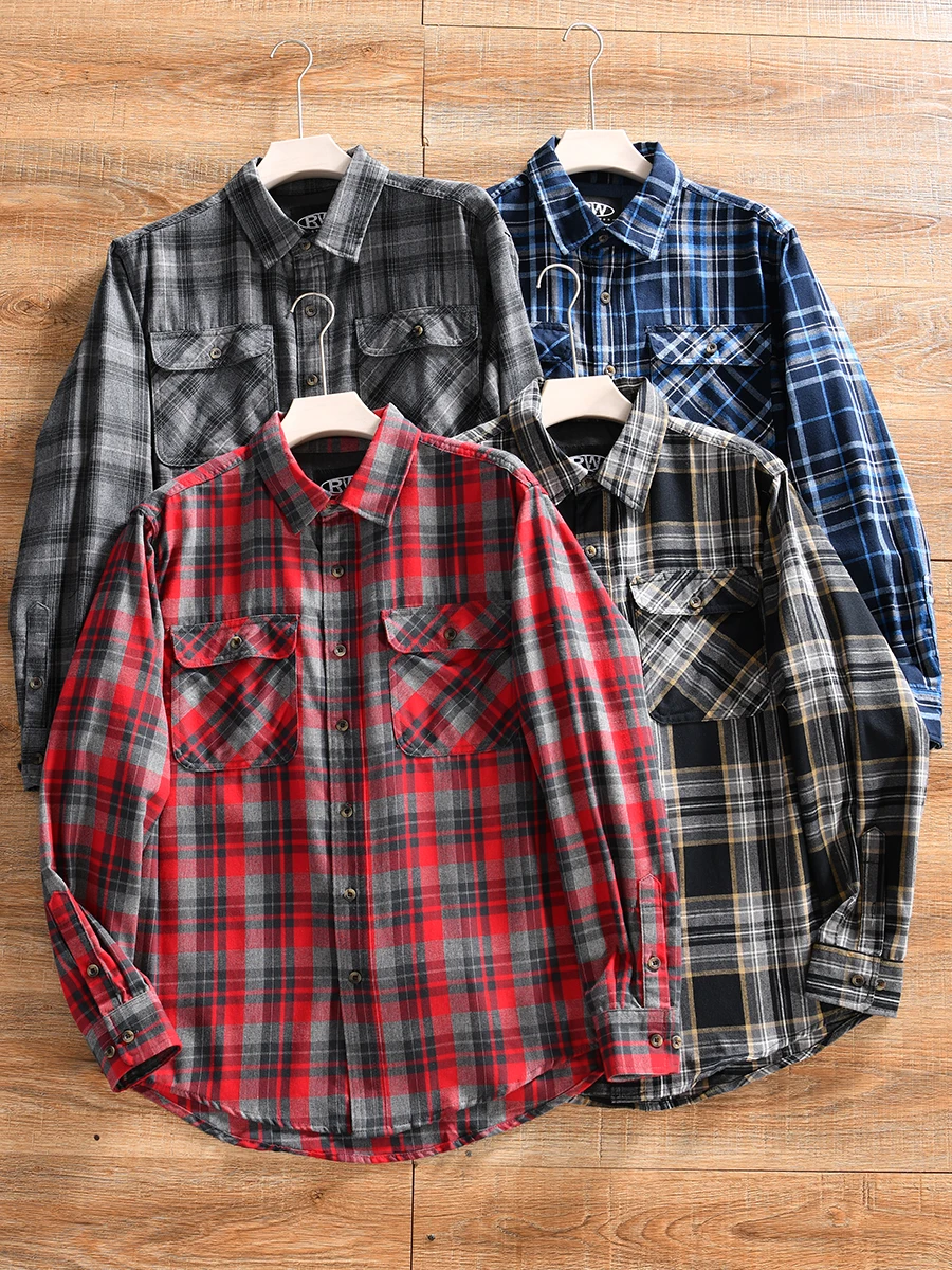 Cotton Flannel Plaid Long Sleeve Shirt Men's Vintage American Style Breathable Autumn Winter Fashionable Button up
Cotton Flannel Plaid Long Sleeve Shirt Men's Vintage American Style Breathable Autumn Winter Fashionable Button up