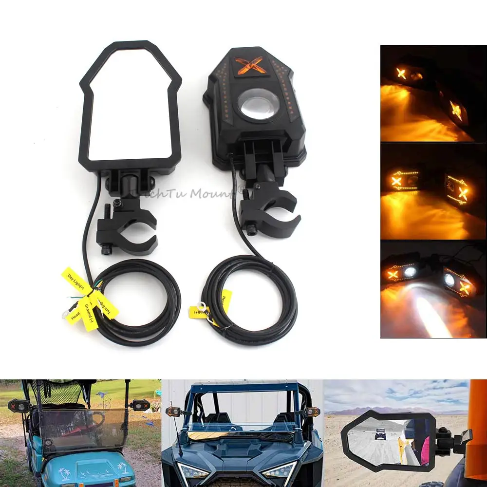 For Polaris RZR Can-Am Yamaha Kawasaki CFmoto ATV UTV Rearview Mirror UTV LED Mirrors Side W/ Turn Signal Light ,1 Pair
For Polaris RZR Can-Am Yamaha Kawasaki CFmoto ATV UTV Rearview Mirror UTV LED Mirrors Side W/ Turn Signal Light ,1 Pair