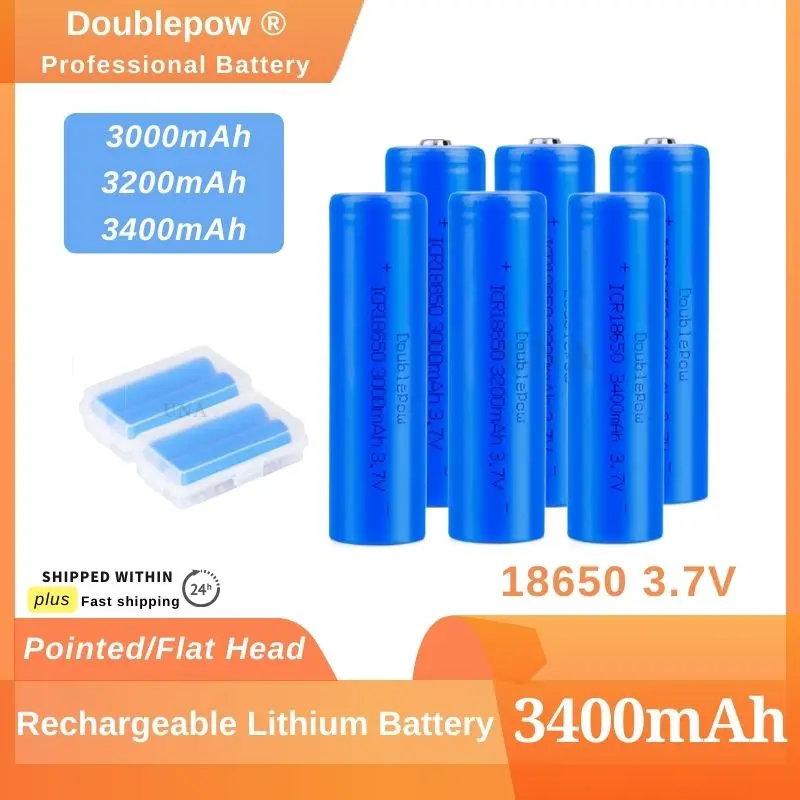 Doublepow 18650 3400mAh Rechargeable Lithium Battery 3.7V New Original Li-ion Batteries Flashlight Battery Pack for Toy 4PCS/Lot
Doublepow 18650 3400mAh Rechargeable Lithium Battery 3.7V New Original Li-ion Batteries Flashlight Battery Pack for Toy 4PCS/Lot
