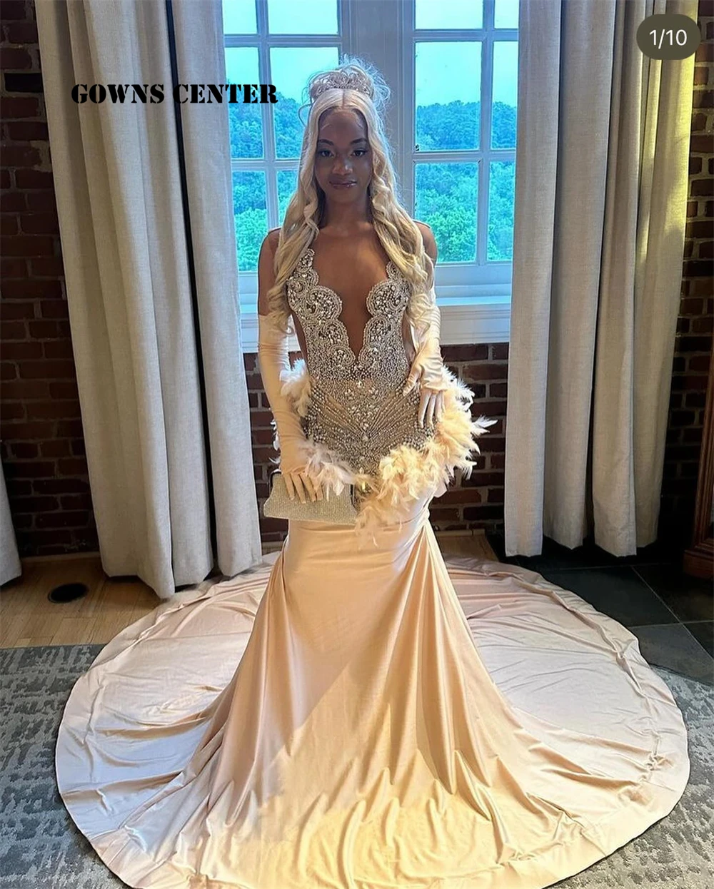 Livelily Feather Rhinestone Prom Dresses With Gloves Elegant Evening Dress For Wedding Party Mermaid Black Girls Customized
Livelily Feather Rhinestone Prom Dresses With Gloves Elegant Evening Dress For Wedding Party Mermaid Black Girls Customized