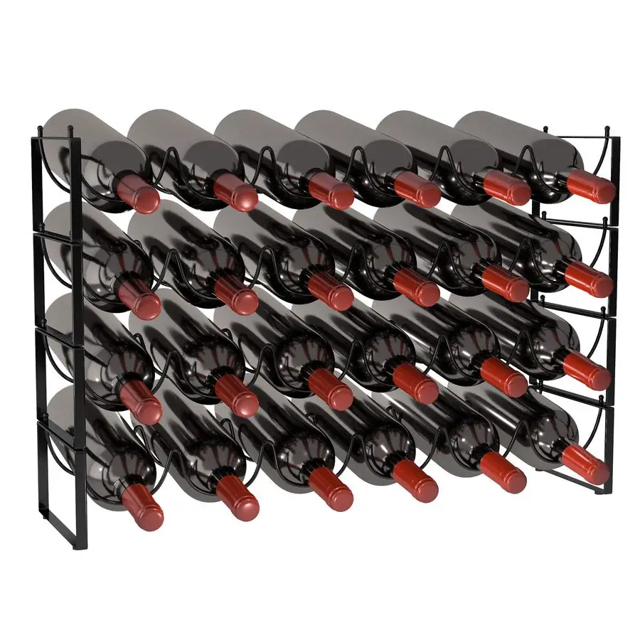 4 Tier Wine Rack 3in1, Stackable, 24Bottle Wine Storage Rack for Cabinet or Pantry Dark Black, Version 3.0
4 Tier Wine Rack 3in1, Stackable, 24Bottle Wine Storage Rack for Cabinet or Pantry Dark Black, Version 3.0