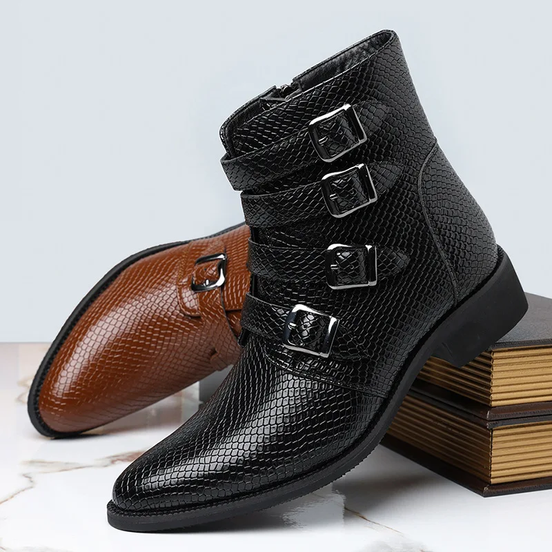 Luxury Brand Mens Boots Classic Business Dress Boots Fashion Casual High Top Boot High Quality Leather Boots Men Motorcycle Boot 
Luxury Brand Mens Boots Classic Business Dress Boots Fashion Casual High Top Boot High Quality Leather Boots Men Motorcycle Boot