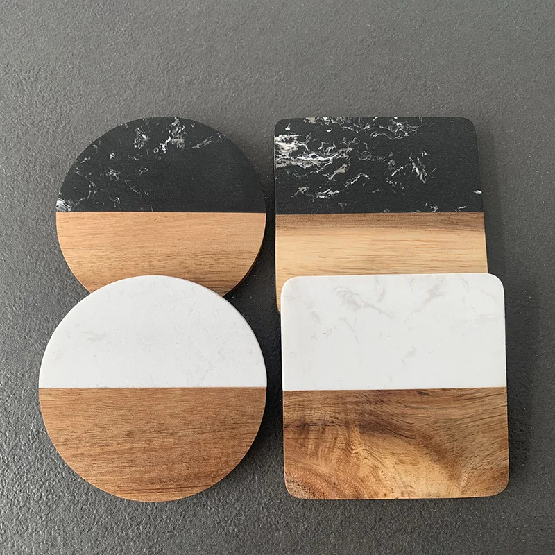 Set of 2 Nordic Marble - Mahogany Coaster Set - Heat Resistant Round/Square Tea and Coffee Mat
Set of 2 Nordic Marble - Mahogany Coaster Set - Heat Resistant Round/Square Tea and Coffee Mat