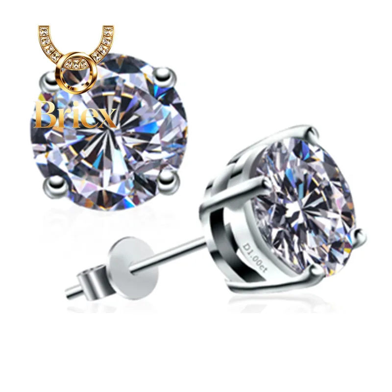 Briex Jewelry Test Positive 2Ct/each D Moissanite Diamond Female Stud Earrings 18K White Gold Stud Female Engagement Jewelry for
Briex Jewelry Test Positive 2Ct/each D Moissanite Diamond Female Stud Earrings 18K White Gold Stud Female Engagement Jewelry for