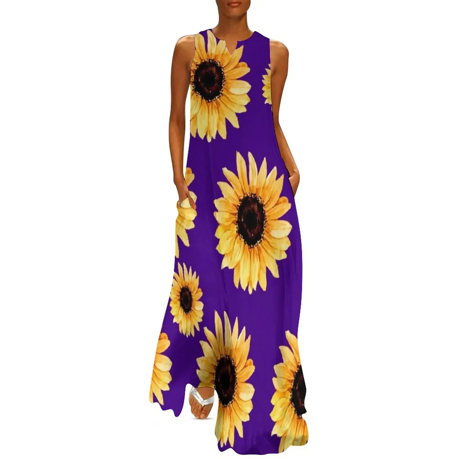 Various types of sunflowers on a purple background Long Dress summer dresses womens 2025 Party dresses Dress
Various types of sunflowers on a purple background Long Dress summer dresses womens 2025 Party dresses Dress