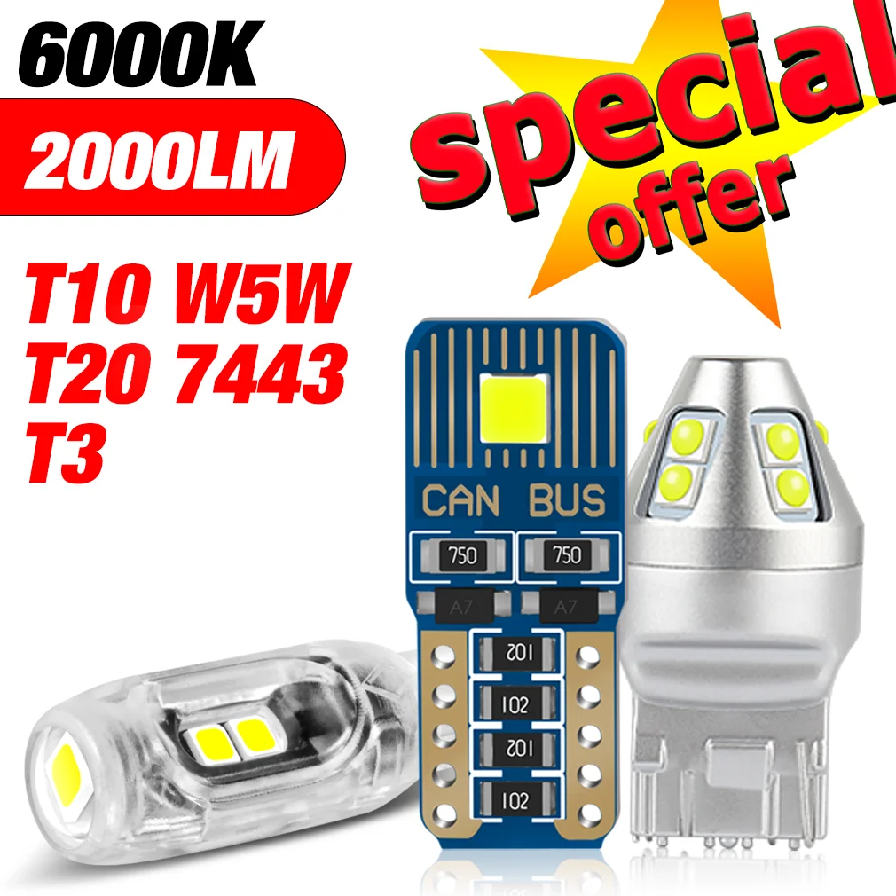 S&D 2/10Pcs T10 W5W T20 7443 LED Brake Light T3 W21W W21/5W 3030 LED Reading Bulb Red White Green Backup Reverse Parking Light
S&D 2/10Pcs T10 W5W T20 7443 LED Brake Light T3 W21W W21/5W 3030 LED Reading Bulb Red White Green Backup Reverse Parking Light