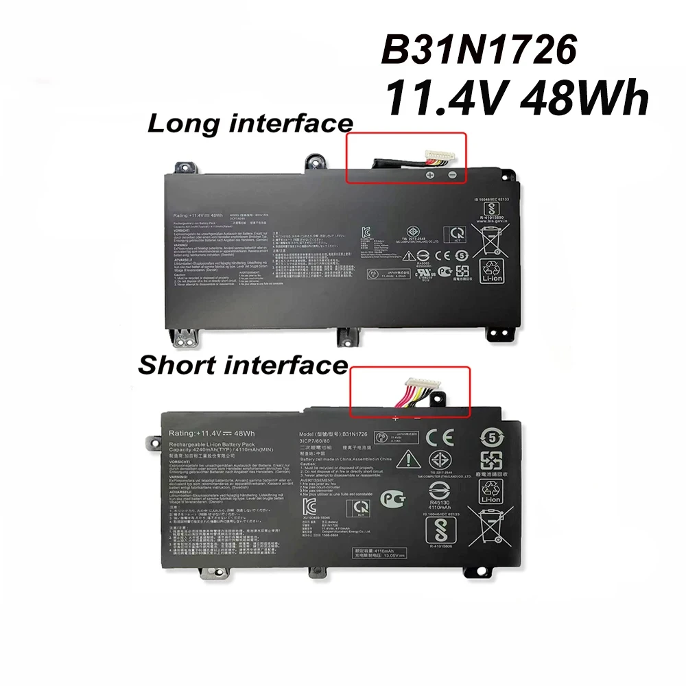 B31N1726 11.4V 48Wh Laptop Battery For ASUS FX80 FX86 FX80GE FX80GM FX80GD FX86FM TUF Gaming FX504G FX505GE A15 FA506 A17 FA706
B31N1726 11.4V 48Wh Laptop Battery For ASUS FX80 FX86 FX80GE FX80GM FX80GD FX86FM TUF Gaming FX504G FX505GE A15 FA506 A17 FA706