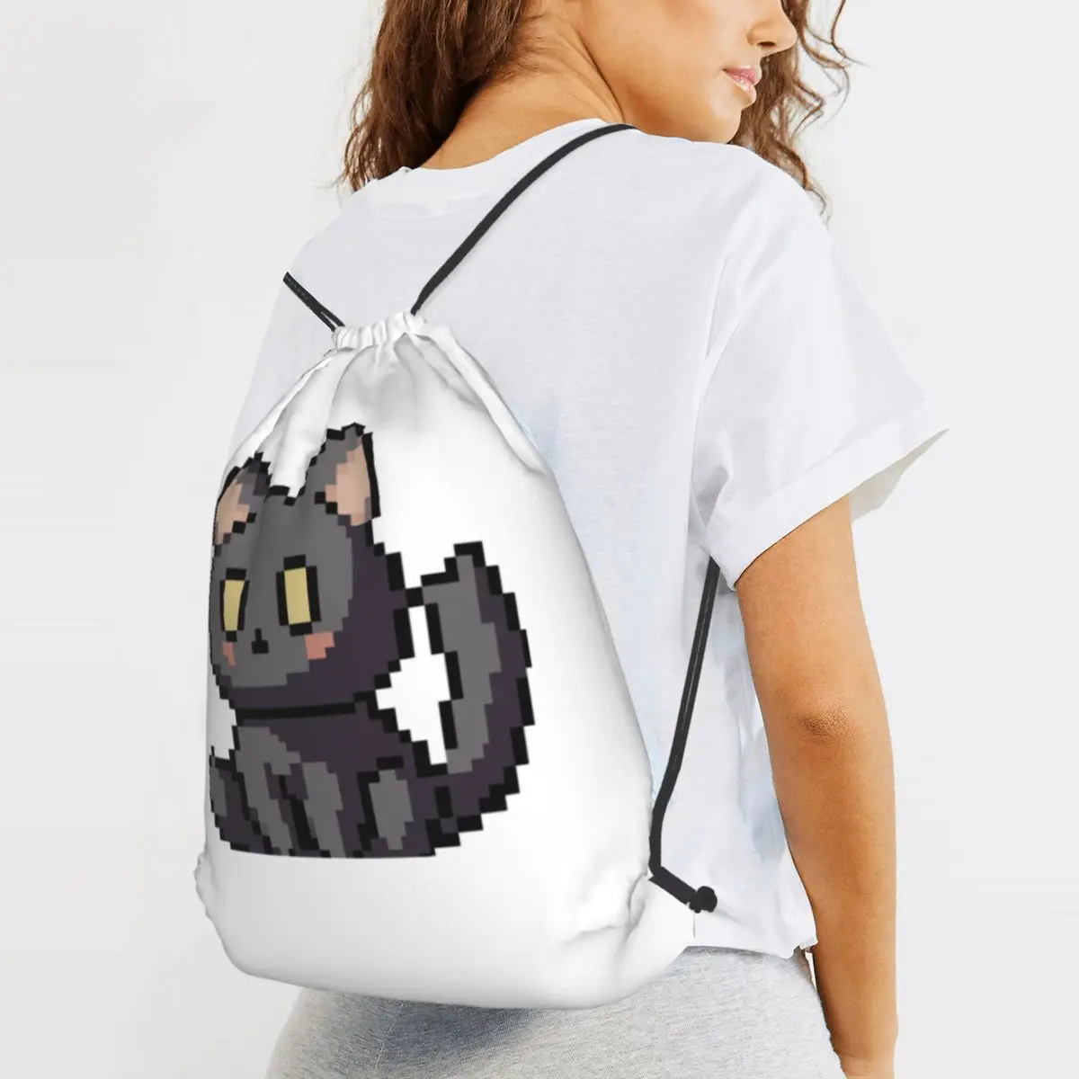 Pixel Purrfection Black Cat Backpacks Fashion Drawstring Bundle Pocket Sports Bag Book Bags for Man Woman School
Pixel Purrfection Black Cat Backpacks Fashion Drawstring Bundle Pocket Sports Bag Book Bags for Man Woman School