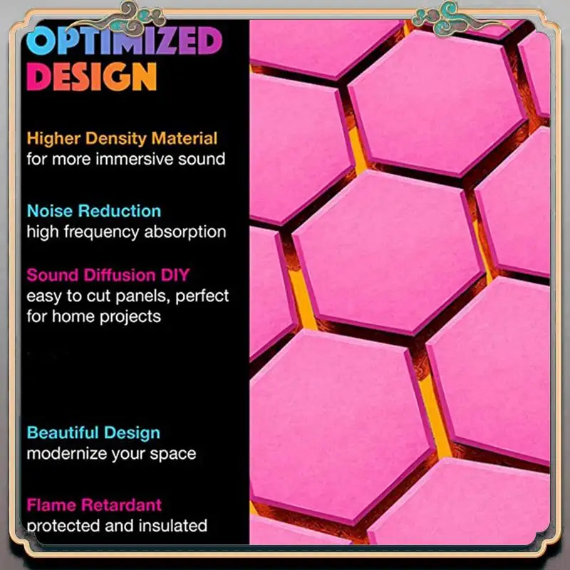 Durable 12 Pack Of 14 X 12 X 0.4Inch Hexagonal Acoustic Panels Soundproof Insulated Beveled Edges
Durable 12 Pack Of 14 X 12 X 0.4Inch Hexagonal Acoustic Panels Soundproof Insulated Beveled Edges