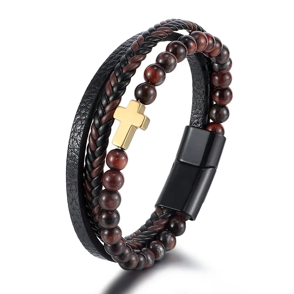 Men's 2025 Leather Bracelet Classic Multi-Layer man with Natural Stone Cross Beads Gift Couple Freeshippings Items
Men's 2025 Leather Bracelet Classic Multi-Layer man with Natural Stone Cross Beads Gift Couple Freeshippings Items
