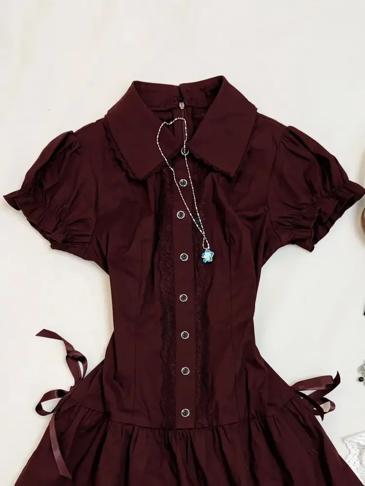 SOILMES Middle Ages Vintage Wear College Short Sleeve Shirt Daily Dress Bow Embellished Design Girly Dresses
SOILMES Middle Ages Vintage Wear College Short Sleeve Shirt Daily Dress Bow Embellished Design Girly Dresses