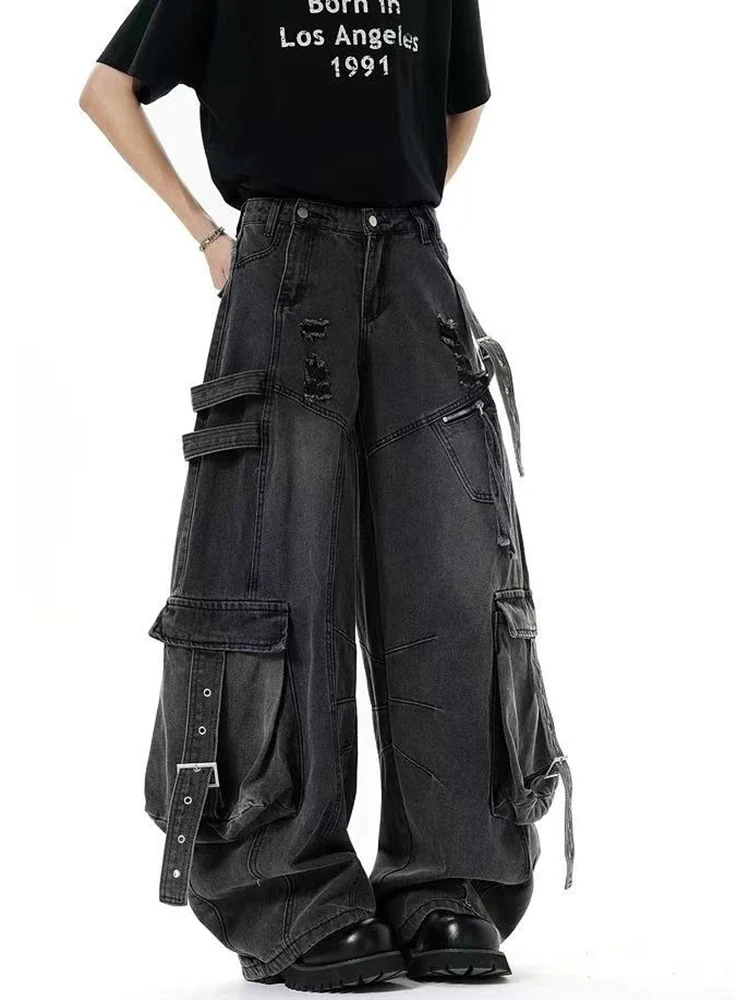 Y2K Американская уличная одежда Джинсы-карго Мужские винтажные свободные джинсовые брюки в стиле хип-хоп с широкими штанинами Bf Прямые брюки с высокой талией и карманами
Y2K Американская уличная одежда Джинсы-карго Мужские винтажные свободные джинсовые брюки в стиле хип-хоп с широкими штанинами Bf Прямые брюки с высокой талией и карманами