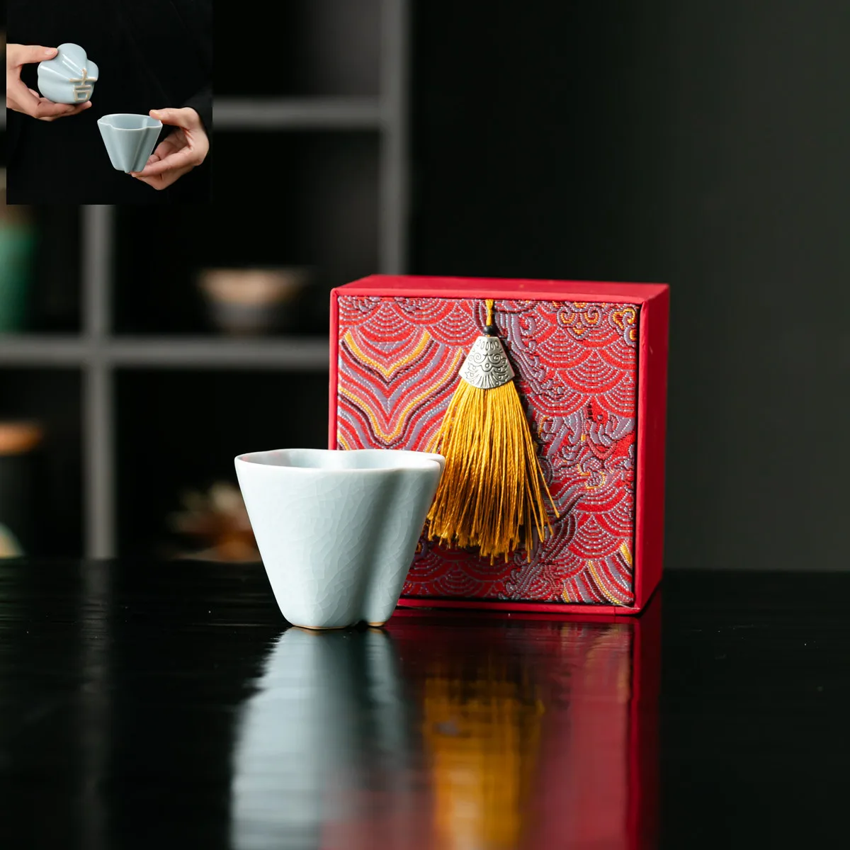 Ru Ware Tea Cup Ceramic Personal Large Household Gracked Glaze Creative Set
Ru Ware Tea Cup Ceramic Personal Large Household Gracked Glaze Creative Set
