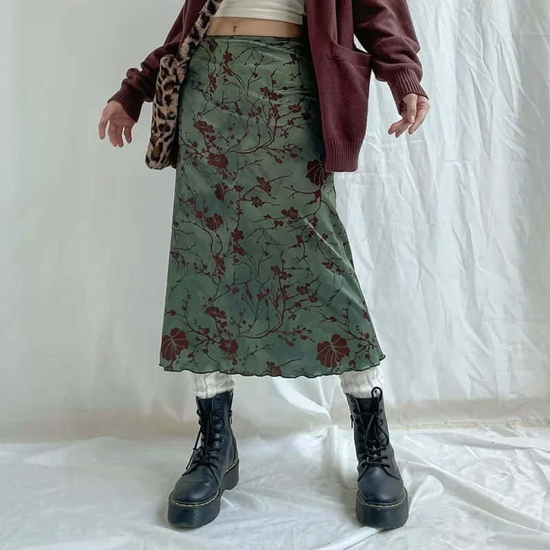 Harajuku Floral Print Long Skirt Vintage Low Rise Straight Midi Skirts for Women Spring Summer All-match Skirt Ladies Y2k
Harajuku Floral Print Long Skirt Vintage Low Rise Straight Midi Skirts for Women Spring Summer All-match Skirt Ladies Y2k