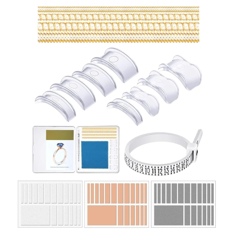 71Pcs Rings Size Adjuster for Loose Rings Rings Size Adjuster Rings Resizer with Polishing Cloth Measuring Tool Invisible
71Pcs Rings Size Adjuster for Loose Rings Rings Size Adjuster Rings Resizer with Polishing Cloth Measuring Tool Invisible