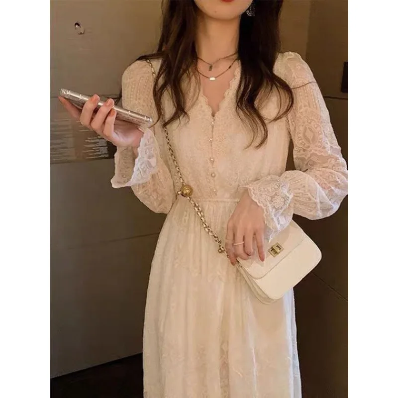 2025 French Style Long Dress Gentle Inner Wear Base Lace Long Sleeve Dress Women's Spring and Autumn C001
2025 French Style Long Dress Gentle Inner Wear Base Lace Long Sleeve Dress Women's Spring and Autumn C001