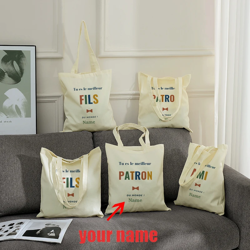 Персонализированное имя, брат, друг, сын, босс, узоры, парусиновая сумка для покупок, женская сумка-тоут, дорожная сумка, детские рождественские подарки 
Персонализированное имя, брат, друг, сын, босс, узоры, парусиновая сумка для покупок, женская сумка-тоут, дорожная сумка, детские рождественские подарки