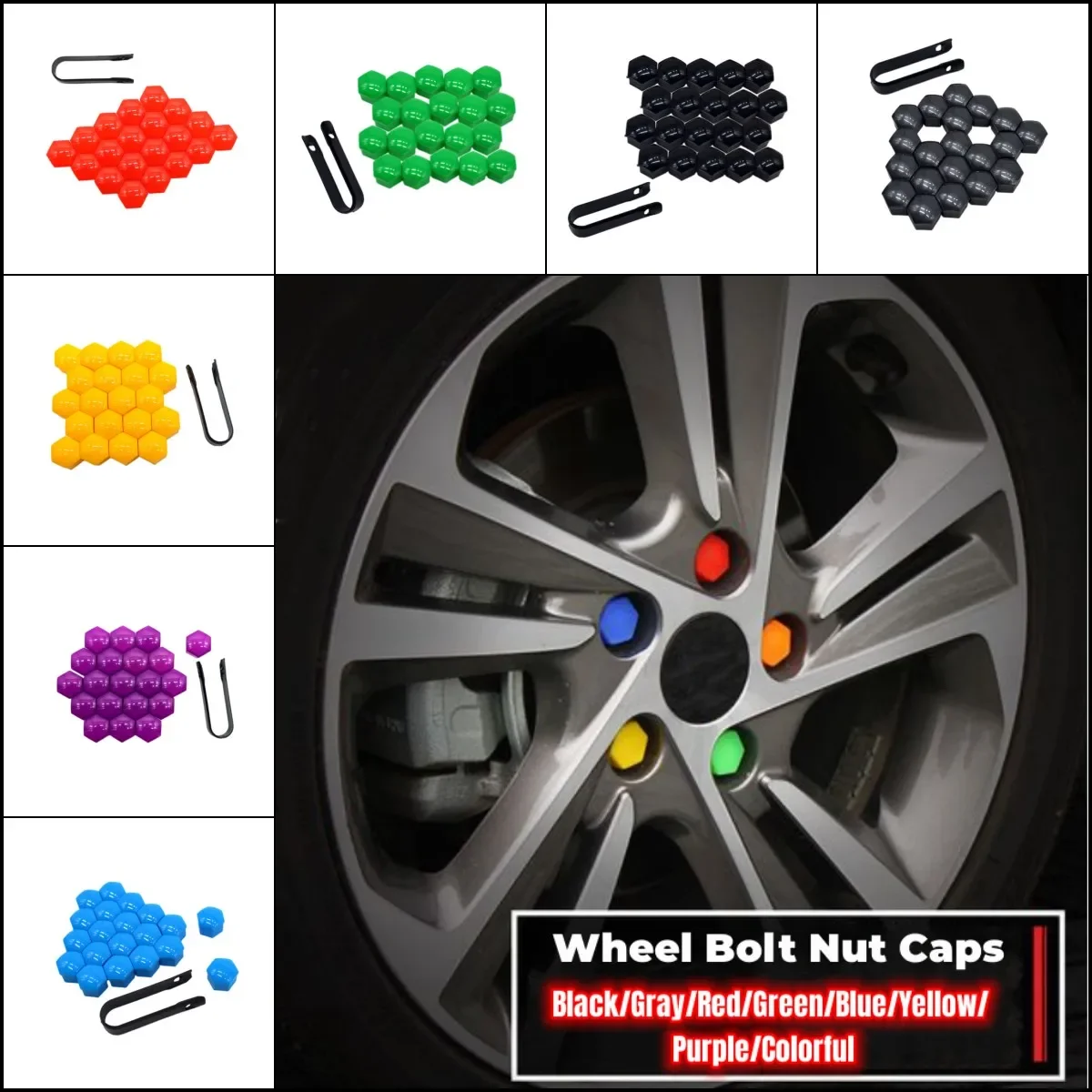 7 Colors 20pcs/Lot 17mm Wheel Locking Bolt Cover & Lug Nut Center Caps For VW /Audi /Skoda /Seat With Clip
7 Colors 20pcs/Lot 17mm Wheel Locking Bolt Cover & Lug Nut Center Caps For VW /Audi /Skoda /Seat With Clip