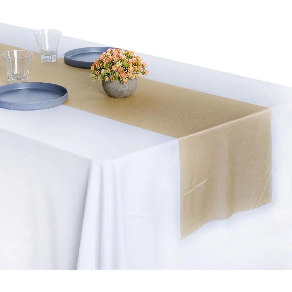 Set of 10 Champagne Gold Table Runners, 12x108 inches, Ideal for Weddings, Parties, and Special Events
Set of 10 Champagne Gold Table Runners, 12x108 inches, Ideal for Weddings, Parties, and Special Events