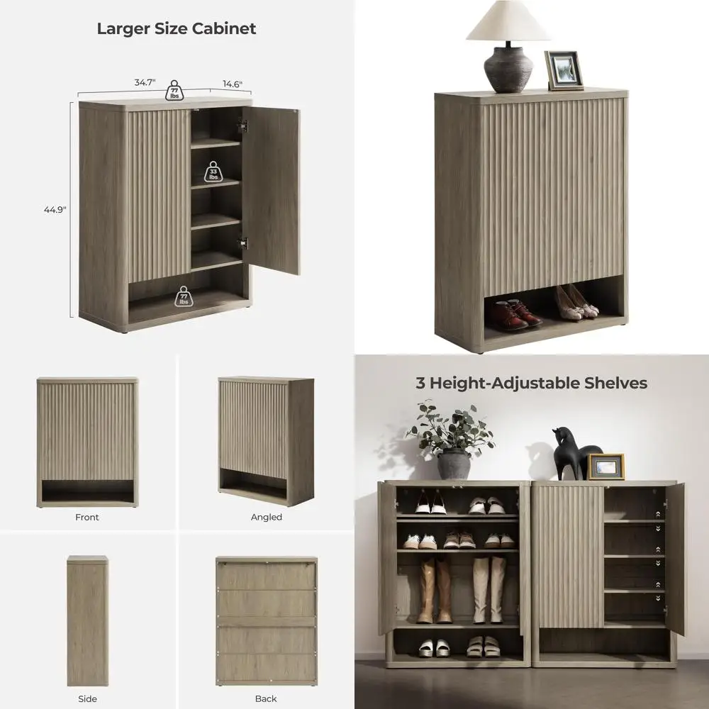 Shoe Cabinet 44" Tall Large Storage Organizer ern Shoe Rack with Do& 4 Shelves Century ree Standing 6-Tier Cabinet or Entryway H
Shoe Cabinet 44" Tall Large Storage Organizer ern Shoe Rack with Do& 4 Shelves Century ree Standing 6-Tier Cabinet or Entryway H