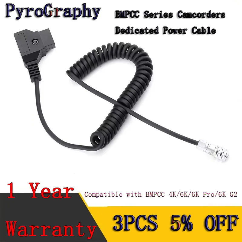 PyroGraphy BMPCC 4K/6K/6KPro/6K G2 Dedicated Power Cable Spring Cable with D-tap Plug High-quality D-TAP Gold-plated Cable 100CM
PyroGraphy BMPCC 4K/6K/6KPro/6K G2 Dedicated Power Cable Spring Cable with D-tap Plug High-quality D-TAP Gold-plated Cable 100CM