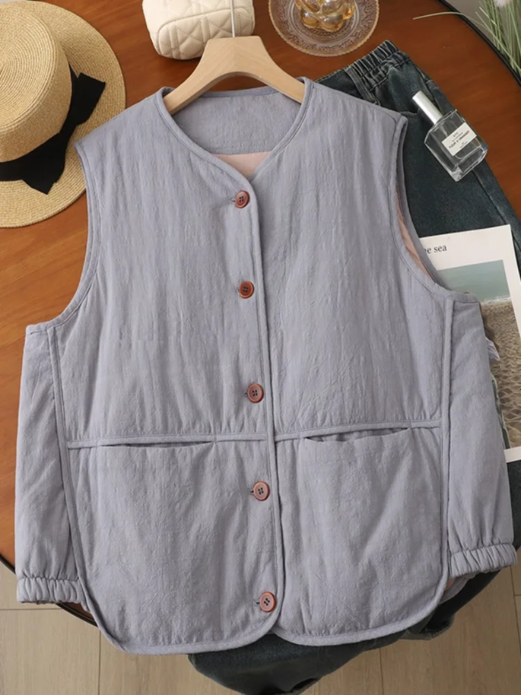 Ретро-жилет из хлопка и льна с художественным принтом, женский, зимний, повседневный, свободный, утепленный, для многослойных образов, теплый топ
Ретро-жилет из хлопка и льна с художественным принтом, женский, зимний, повседневный, свободный, утепленный, для многослойных образов, теплый топ