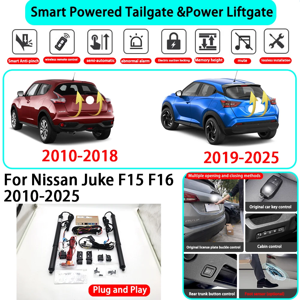 for Nissan Juke F15 F16 2010-2025 OEM Smart Automatic Powered Tailgate Electric Power Tailgate Lift Kit Key Close
for Nissan Juke F15 F16 2010-2025 OEM Smart Automatic Powered Tailgate Electric Power Tailgate Lift Kit Key Close