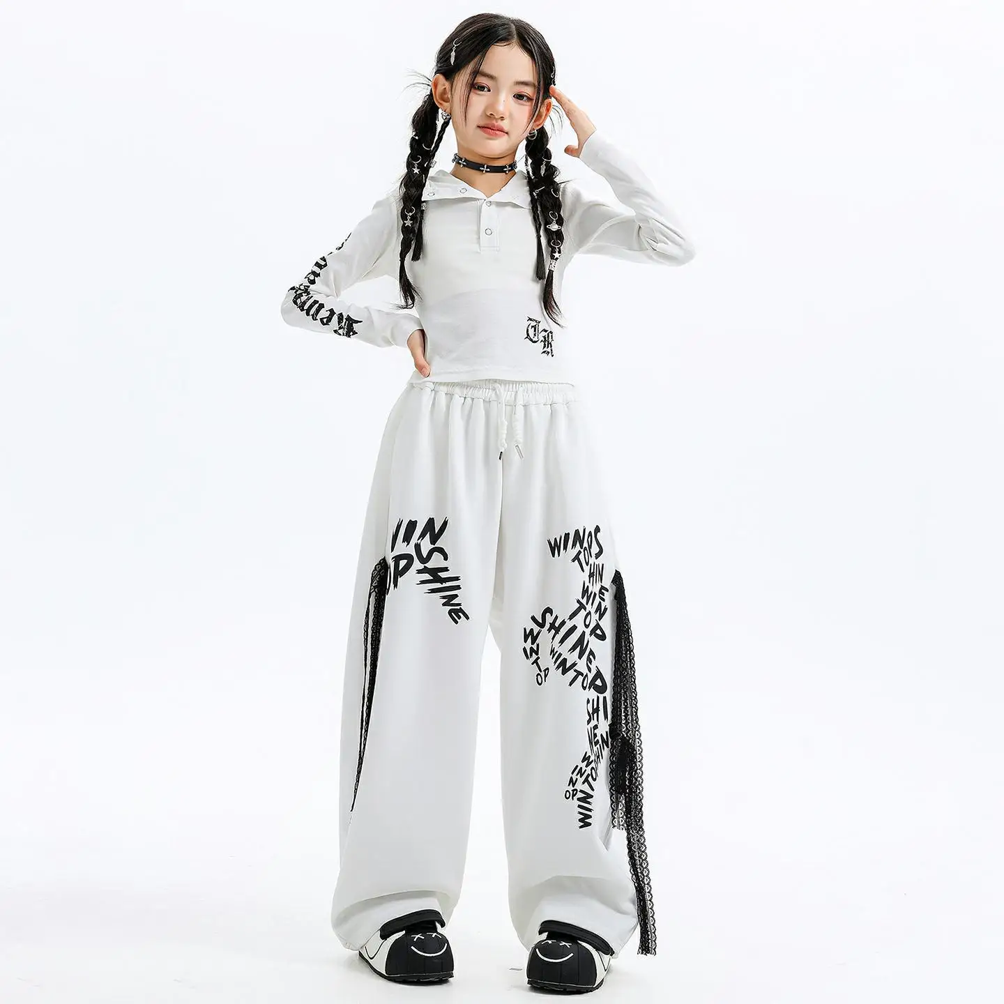 Kid Kpop Hip Hop Clothing White Hoodie Crop Sweatshirt Top Casual Letters Fringed Sweat Pants for Girls Dance Costumes Clothes
Kid Kpop Hip Hop Clothing White Hoodie Crop Sweatshirt Top Casual Letters Fringed Sweat Pants for Girls Dance Costumes Clothes
