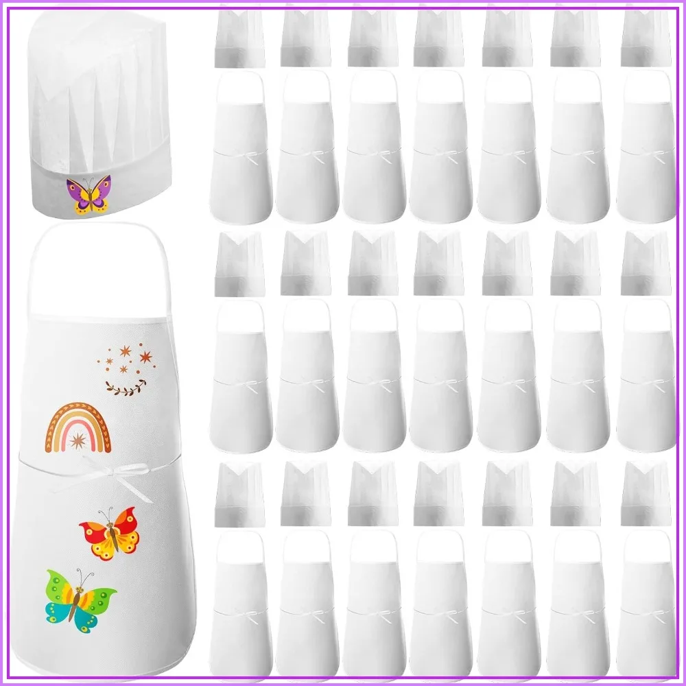 60 Pcs Chef Hat and Apron Set for Kids Cooking Party, Non Woven Fabric White Hats and Aprons
60 Pcs Chef Hat and Apron Set for Kids Cooking Party, Non Woven Fabric White Hats and Aprons