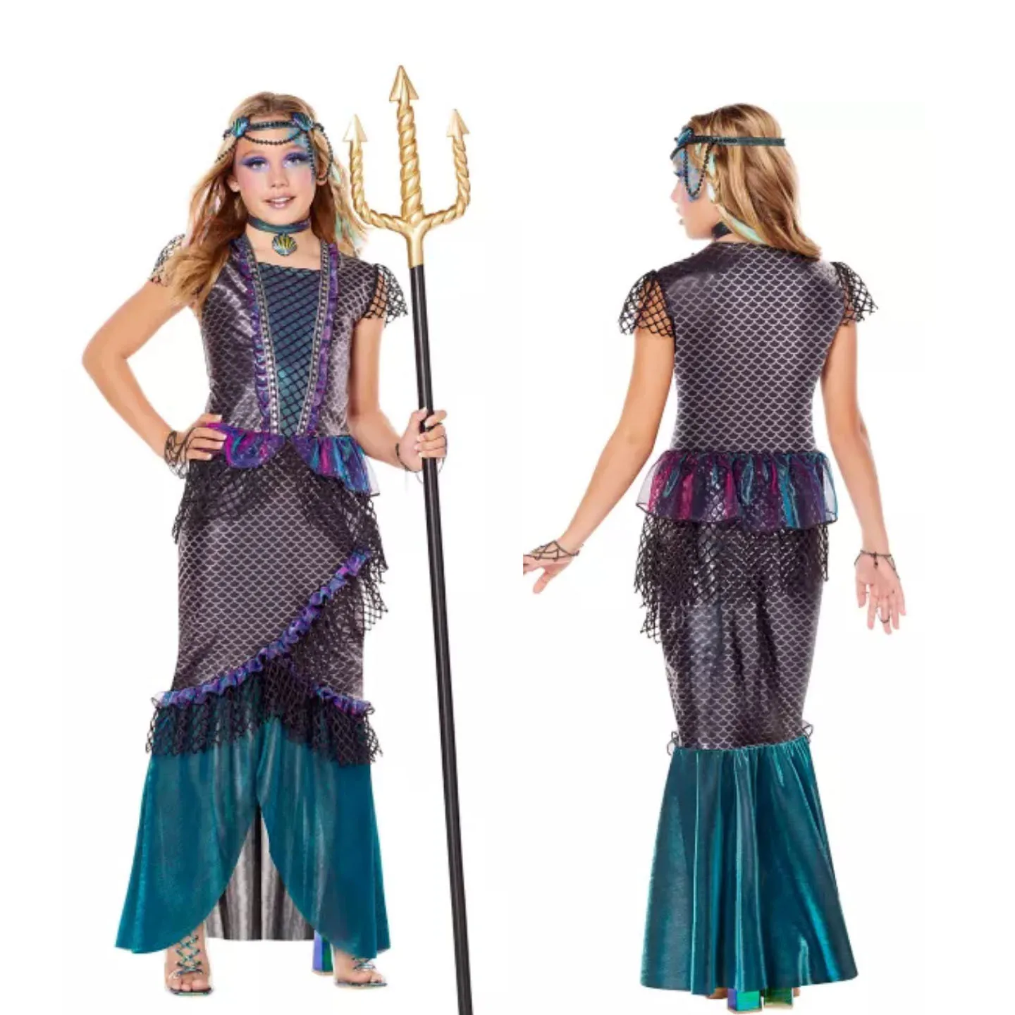 Mermaid Sea Queen cosplay costume mermaid fish scales fish tail dress festival party performance dress
Mermaid Sea Queen cosplay costume mermaid fish scales fish tail dress festival party performance dress