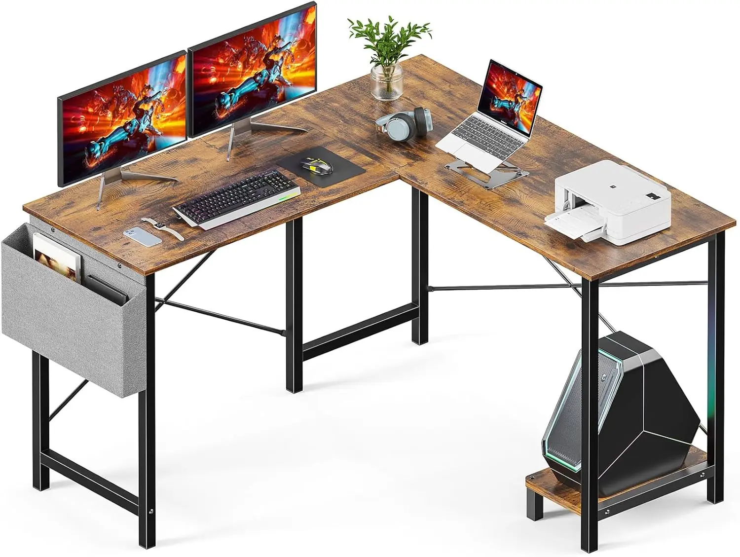 L Shaped Desk Computer Gaming Corner Table 50 Inch Home Office Writing Student Work PC Workstation with Side Storage Bag
L Shaped Desk Computer Gaming Corner Table 50 Inch Home Office Writing Student Work PC Workstation with Side Storage Bag