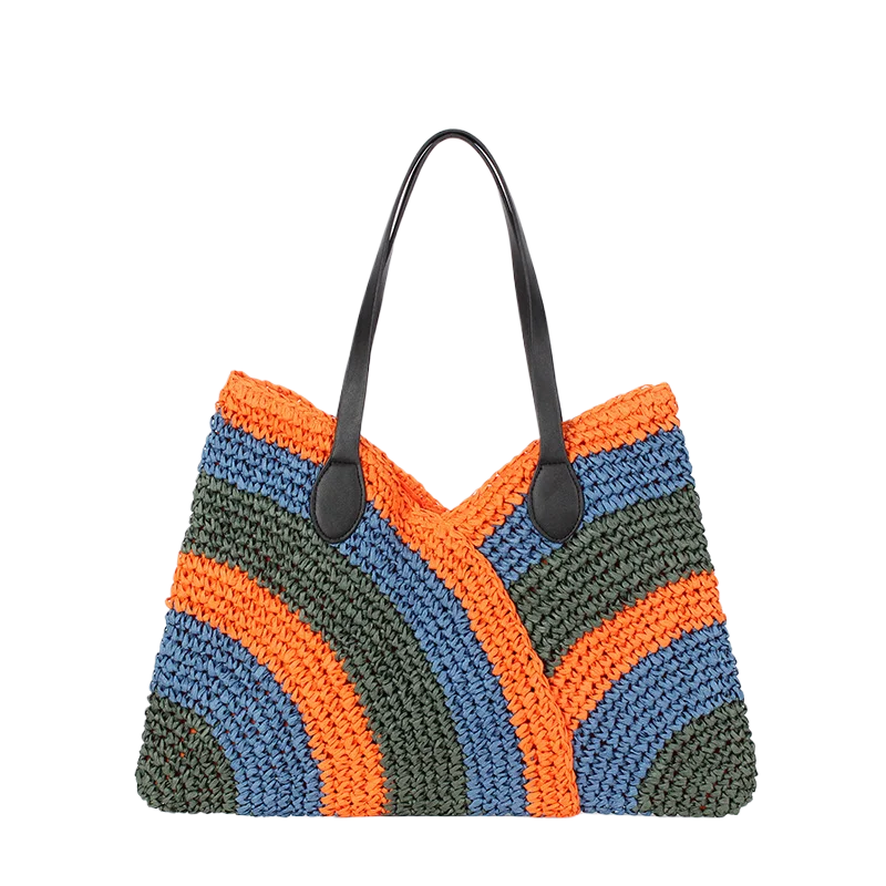 Women's Handwoven Straw Tote Bag Colorful Striped Shoulder Bags Summer Beach Bag Lightweight Holiday Handbag
Women's Handwoven Straw Tote Bag Colorful Striped Shoulder Bags Summer Beach Bag Lightweight Holiday Handbag