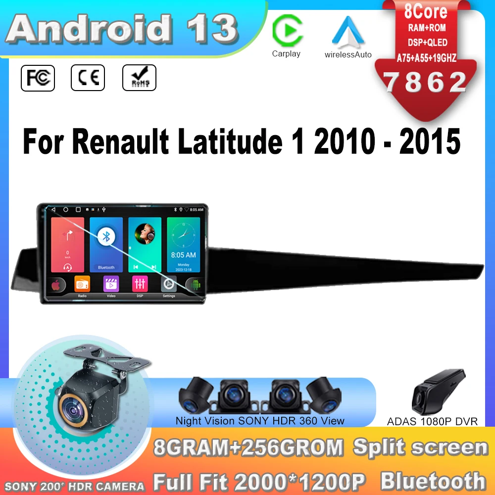 Автомагнитола на Android 13 для Renault Latitude 1 2010-2015, 7862CPU, мультимедийный экран, навигация, стерео, радио, видеоплеер, No 2Din DVD
Автомагнитола на Android 13 для Renault Latitude 1 2010-2015, 7862CPU, мультимедийный экран, навигация, стерео, радио, видеоплеер, No 2Din DVD