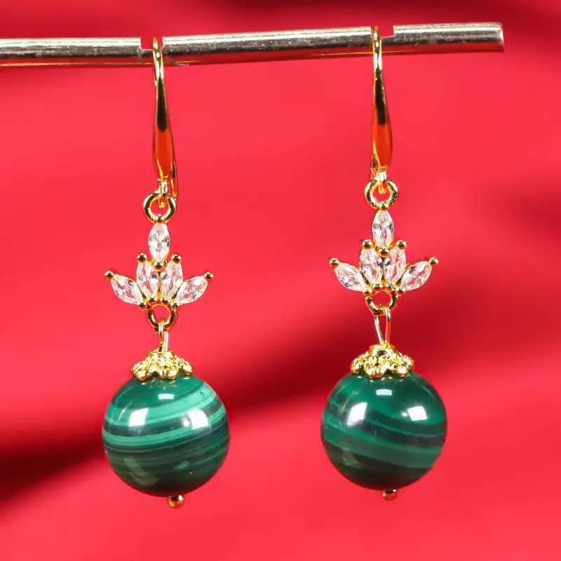 12mm Natural Malachite Earrings Women Healing Gemstone Fine Jewelry Genuine Malachite Stone Round Beads Dangle Earrings
12mm Natural Malachite Earrings Women Healing Gemstone Fine Jewelry Genuine Malachite Stone Round Beads Dangle Earrings