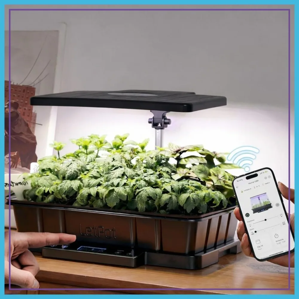 Smart Seed Starter with Humidity Dome, Germination Kit, Waterproof Seedling Mat, 24W Full Spectrum LED Grow Light, Smart Heating Base, EC Soil Sensor & App Control
Smart Seed Starter with Humidity Dome, Germination Kit, Waterproof Seedling Mat, 24W Full Spectrum LED Grow Light, Smart Heating Base, EC Soil Sensor & App Control