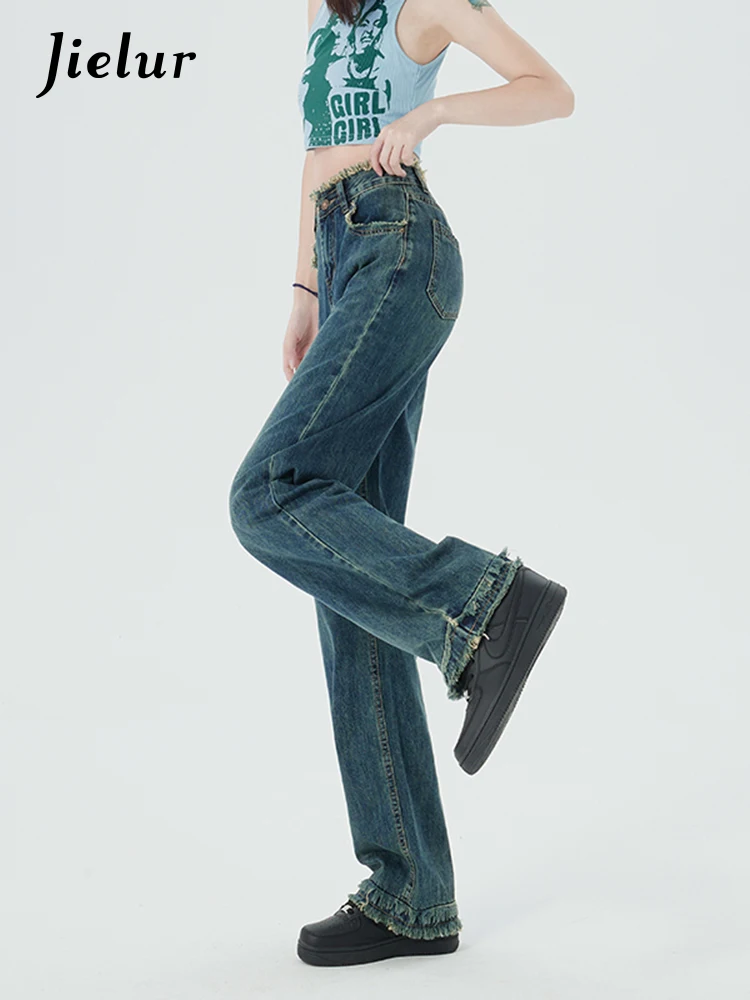 Jielur Autumn New American Casual Jeans Woman Slim High Waist Loose Fashion Jeans Female Blue Simple Basic Chic Pants Women
Jielur Autumn New American Casual Jeans Woman Slim High Waist Loose Fashion Jeans Female Blue Simple Basic Chic Pants Women