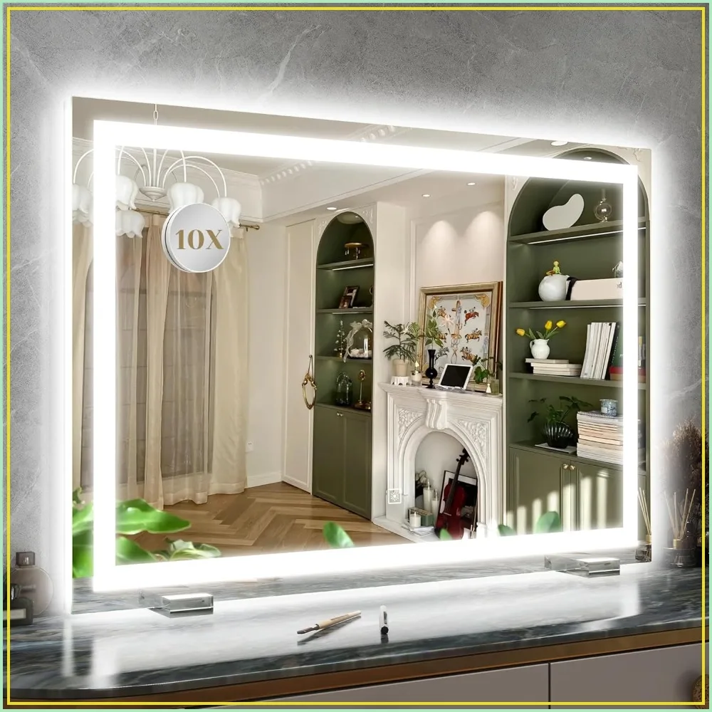 32x22 Inch Large Lighted Vanity Mirror with Dimmable 3 Modes, LED Makeup Mirror for Bathroom & Dressing Room, Tabletop or Wall-Mounted
32x22 Inch Large Lighted Vanity Mirror with Dimmable 3 Modes, LED Makeup Mirror for Bathroom & Dressing Room, Tabletop or Wall-Mounted