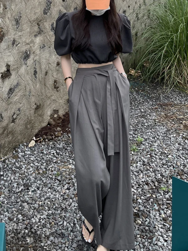 Chic High Waist Wide Leg Casual Pants Women's Simple Design Spring Season Pleated Detail Drapey Loose Fit Casual Trousers
Chic High Waist Wide Leg Casual Pants Women's Simple Design Spring Season Pleated Detail Drapey Loose Fit Casual Trousers