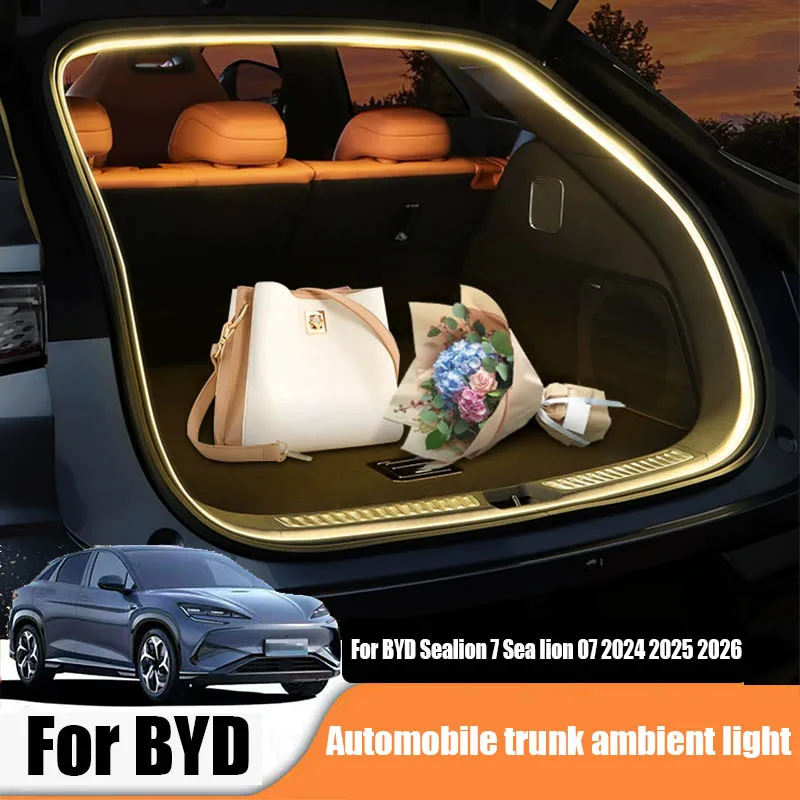 For BYD Sealion 7 Sea lion 07 EV 2024 2025 2026 Original car plug-in installation of ambient lighting in the trunk of the car
For BYD Sealion 7 Sea lion 07 EV 2024 2025 2026 Original car plug-in installation of ambient lighting in the trunk of the car