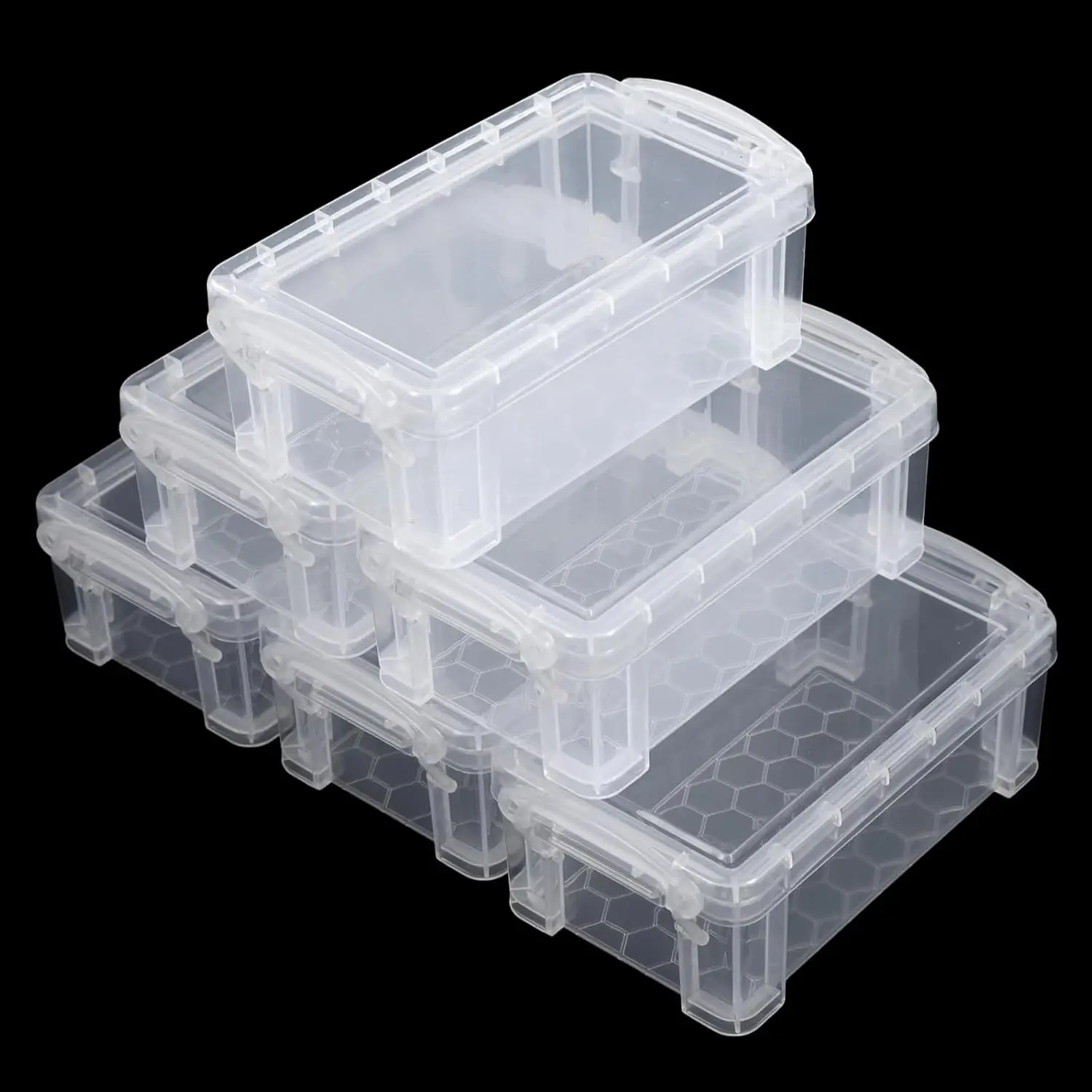 6 Mini Clear Plastic Storage Boxes 5.4x3x2 in with Locking Lids
6 Mini Clear Plastic Storage Boxes 5.4x3x2 in with Locking Lids