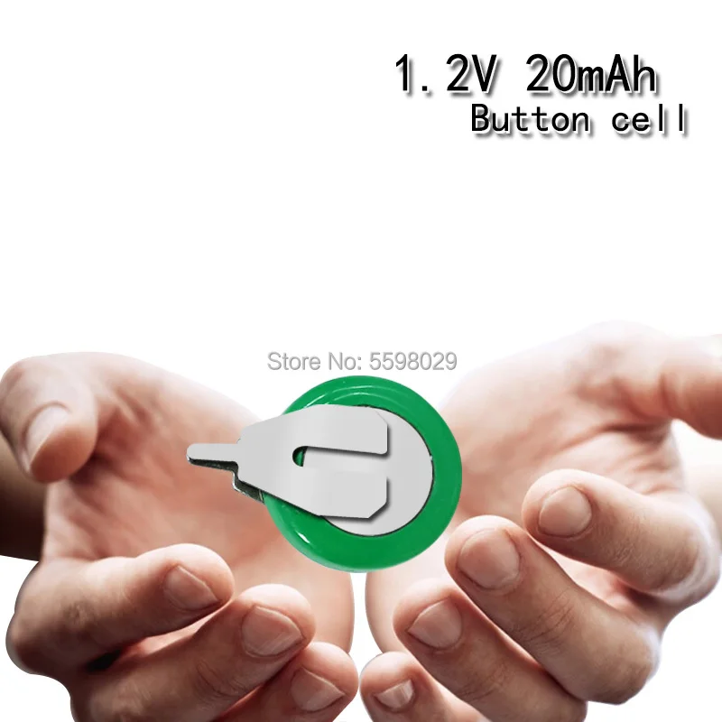 1.2V 20mAh Ni-MH Button Coin Cell Rechargeable Li-Po Lithium Li-polymer Batteries Battery With Solder Pins for watch toy
1.2V 20mAh Ni-MH Button Coin Cell Rechargeable Li-Po Lithium Li-polymer Batteries Battery With Solder Pins for watch toy